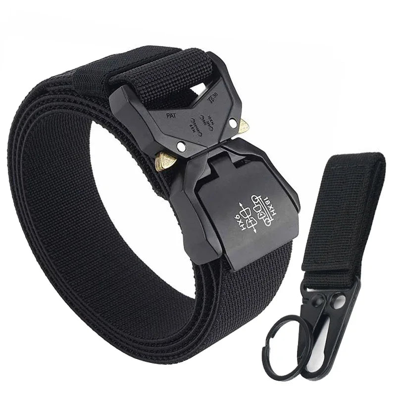 VATLTY 140cm Elastic Belt For Men Aluminum Alloy Quick Release Buckle Strong Nylon Tactical Belt Male Military Accessories