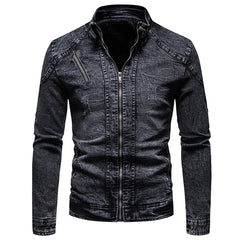 Blue Denim Jacket Men Motorcycle Jacket Spring Autumn Slim Fit Jackets