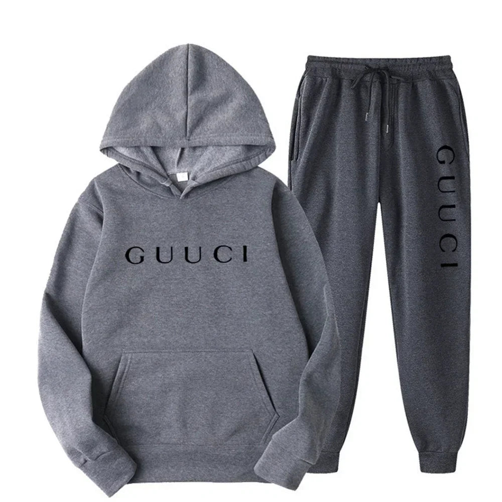 ashionable men's casual sports outfit - New style hooded sports shirt + sports pants set