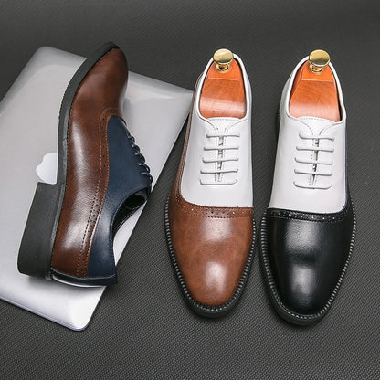 Men Leather Shoes Men Dress Shoes All-Match Casual Oxford Party Shoes Footwear Formal Luxury Fashion Groom Wedding Shoes