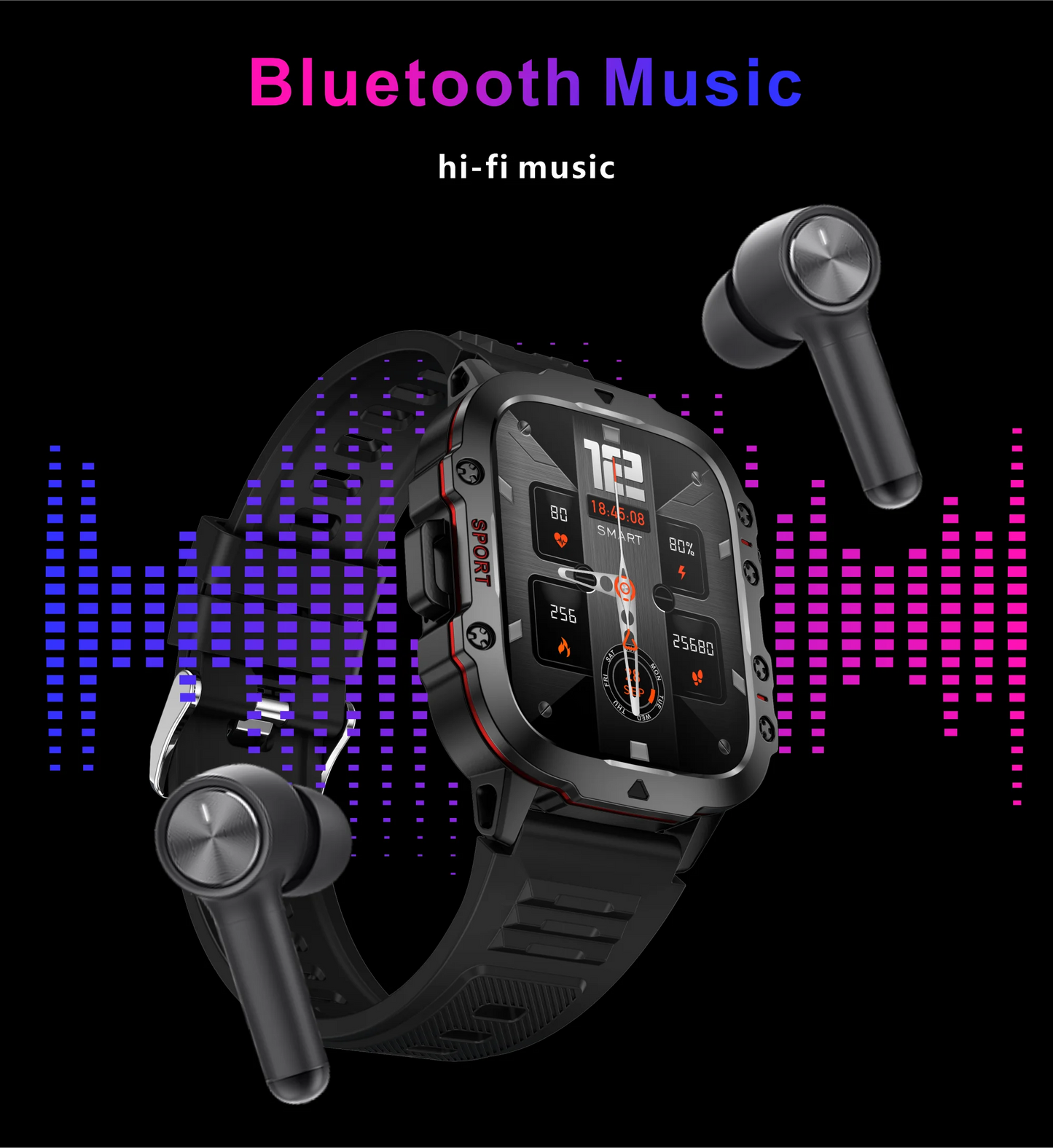 Military Men Smart Watch Bluetooth Call Fitness Clock Heart Monitor 3ATM Swim Waterproof Sport Smartwatch for IOS Android 2025
