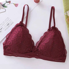 French Beautiful Back Bra Women'S Thin Lace Beautiful Back Bra No Steel Ring Sling