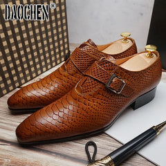 Luxury Men's Loafers Dress Shoes Snake Prints Formal Men Casual Shoes