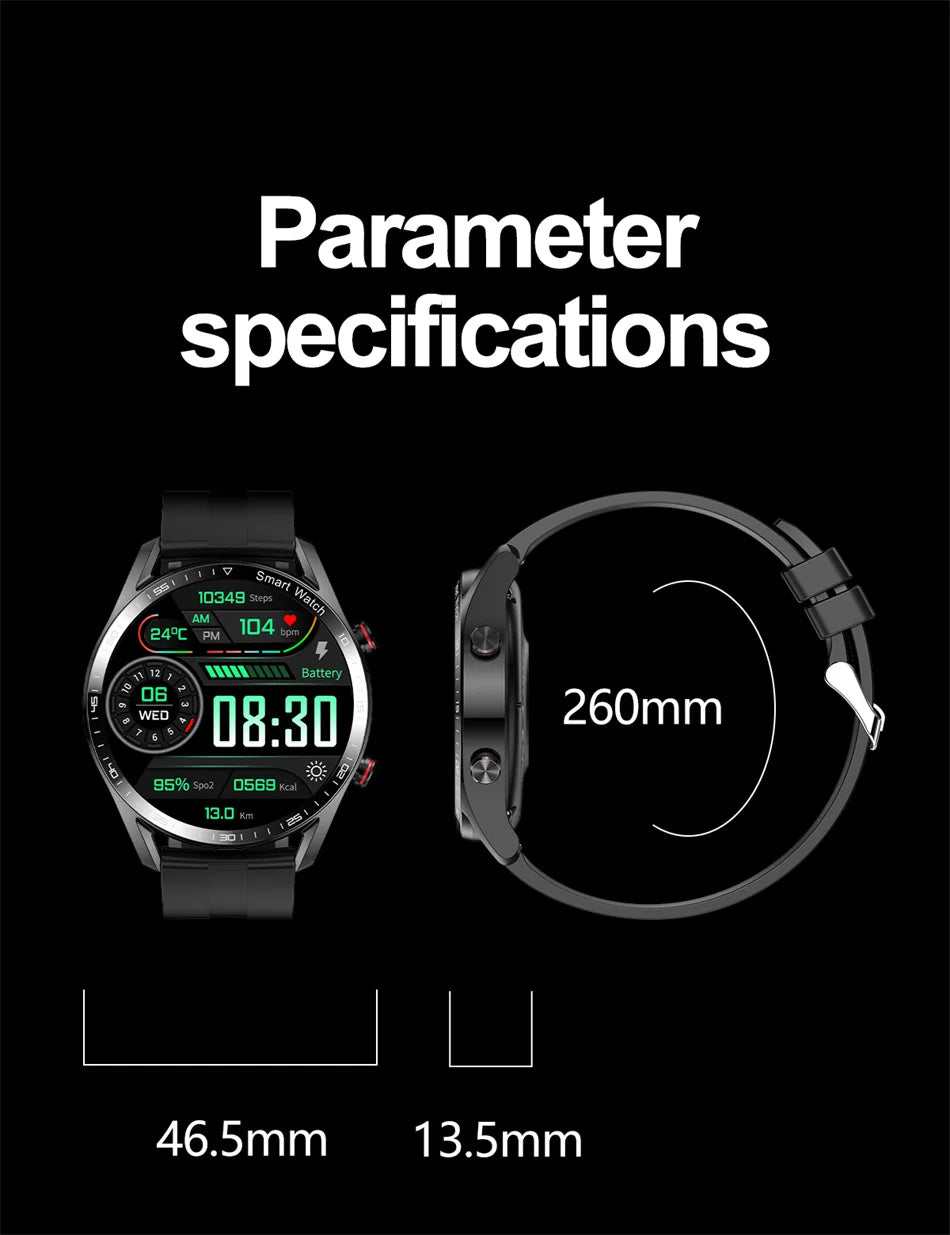 ChiBear New 1.53inch Bluetooth Call Smart Watch Men Multi-Sport Mode Heart Rate Health Monitoring Waterproof Business Smartwatch