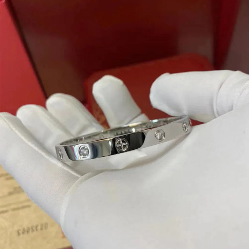 2023 New Design Gold Color Zircon And Cross Nut Nail Bracelet Gold & Bangle For Woman Stainless Steel Screw Brand Jewelry