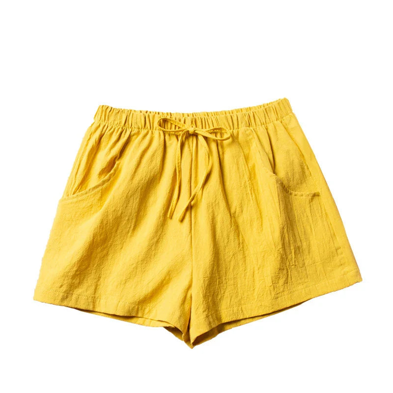 Summer Women Cotton Linen Shorts High Waist Shorts Short Pants Women Fashion Casual Sports Shorts Female S-3XL