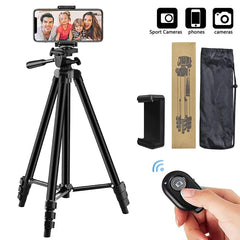 Tripod For Phone Camera Tripod Stand with Bluetooth Remote Phone Holder