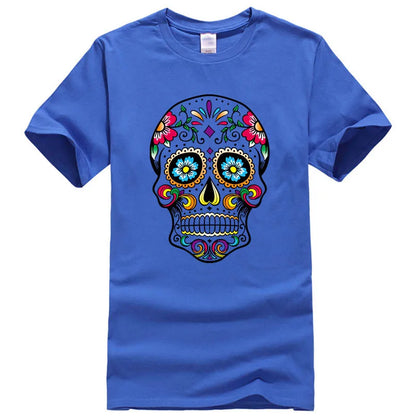 Men's T-shirt High Quality 100% Cotton Street Style Loose Cool Skull Printed Summer Men t shirt Casual Short Sleeve For Men