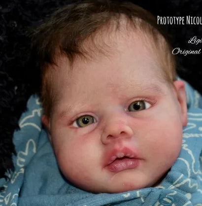 NPK 20inch Unpainted Reborn Doll Kit Nicol Fresh Color Soft Touch DIY Toy with Cloth Body And Eyes for Collectors