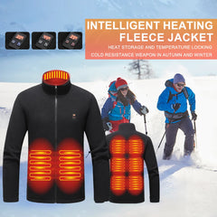 9 Heated Area Men Heated Jackets Outdoor Coat USB Electric Battery Long Sleeves