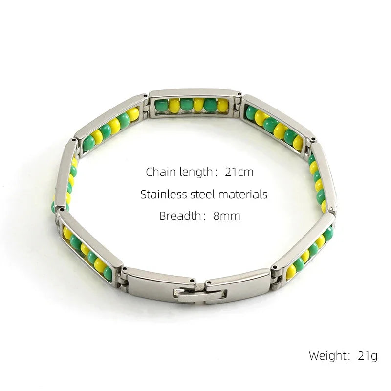 High Quality Titanium Steel Beaded Hand Bracelet Waterproof Bracelet Stainless Steel Jewelry Woman 2024 Bijoux Aciee Inoxydable