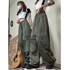 Y2K Streetwear Cargo Pants Women Vintage Big Pocket Baggy Oversize