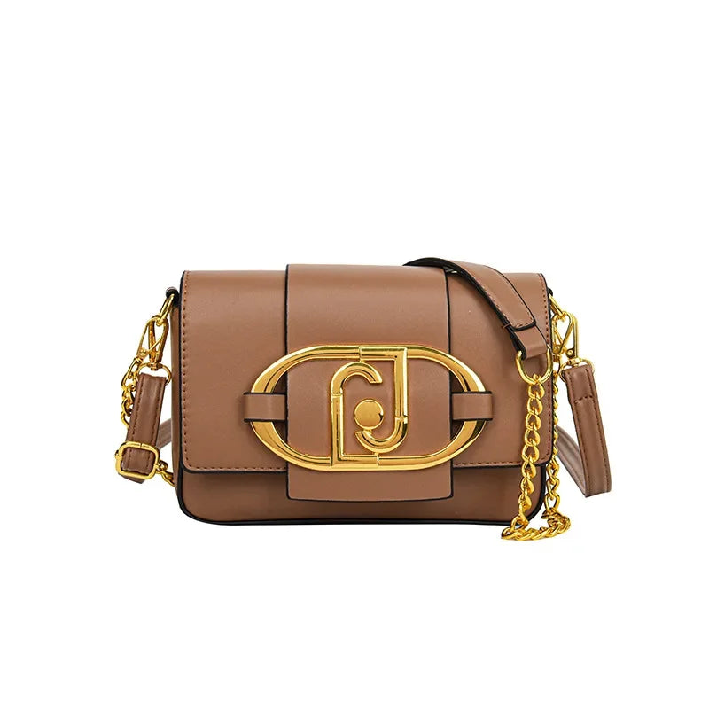 Handbags For Women Metal Buckle Flap Square Shoulder Bags Fashion