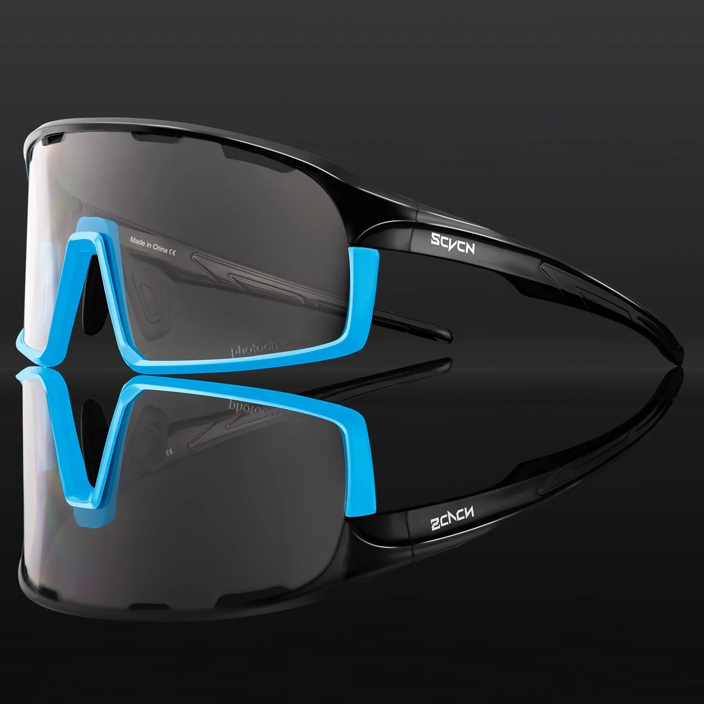 SCVCN Photochromic Cycling Sunglasses Cycling Glasses UV400 Bicycle Eyewear Sports MTB Outdoor Bike Goggles Sunglasses Eyepieces