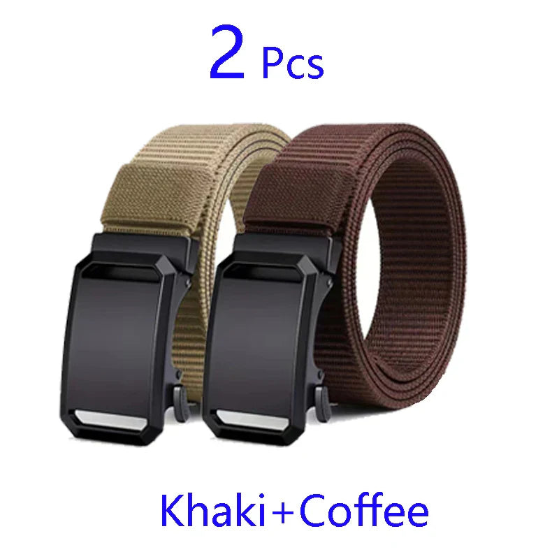 Newest Automatic Buckle Belt Canvas Tactical Waist Belt Durable Casual Outdoor Hunting Golf Adventure Training Pant Belt for Man