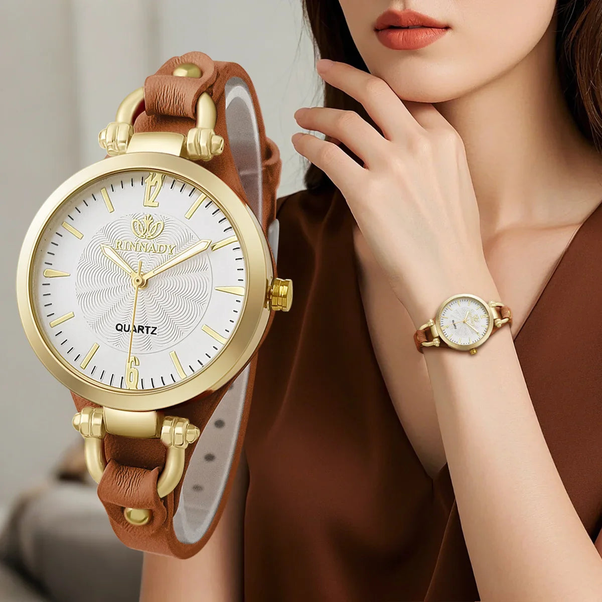 Vintage Ultra-thin Leather Strap Women Quartz Watch Fashion Ladies Wristwatches Clock Gift Reloj Mujer