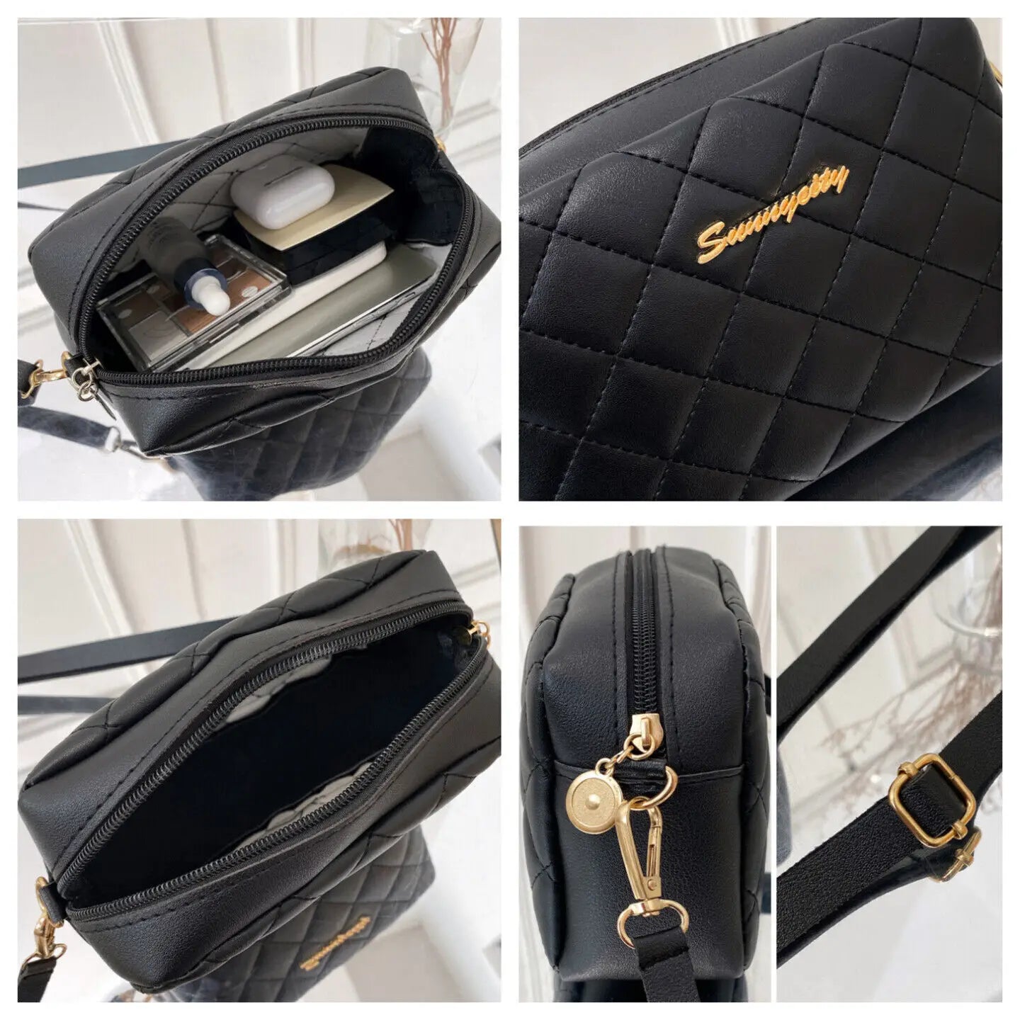 Simple Solid Color Leather Shoulder Bag For Women Lady Crossbody Messenger Bag