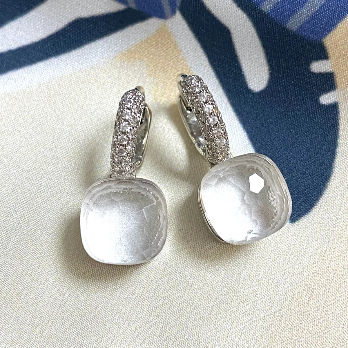 Classic Candy Color Earrings Inlay Transparent Zircon 27Colors Crystal Earrings Platinum Plated Fashion Jewelry For Women
