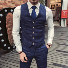 Boutique (Blazer + Vest + Trousers) Men's British Style Business Elegant Fashion