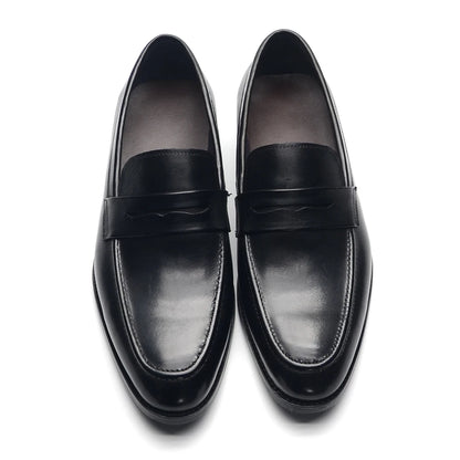 2024 Luxury Brand Slip-On Dress Shoes Men Genuine Leather Italian Penny Loafer Shoes for Men Wedding Party Formal Footwear Male