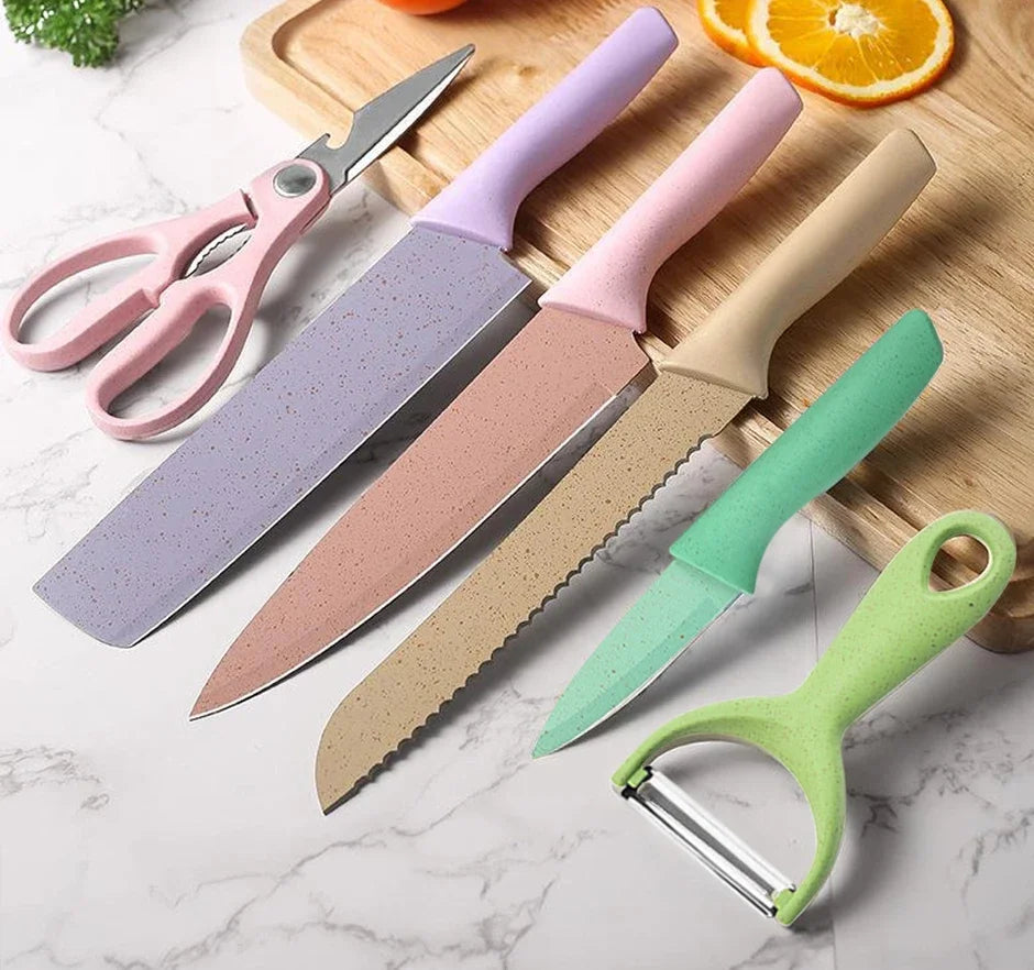 Kitchen Knife Set Professional Chef Accessories Bread Knife Scissors Vegetable
