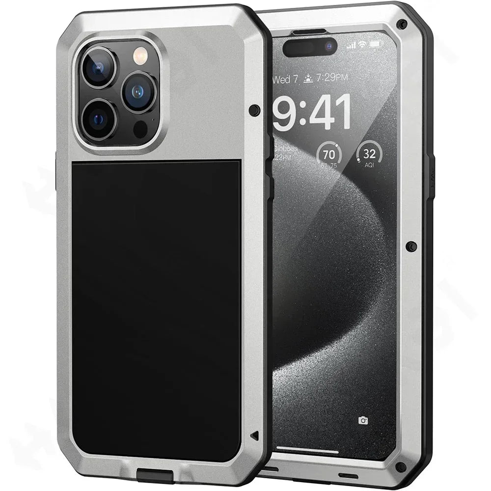 Case For iPhone 17 16 15 14 13 12 11 Pro Max XS XR 8 7 Plus SE Metal Heavy Duty 360 Full Body Shockproof Armour Protective Cover