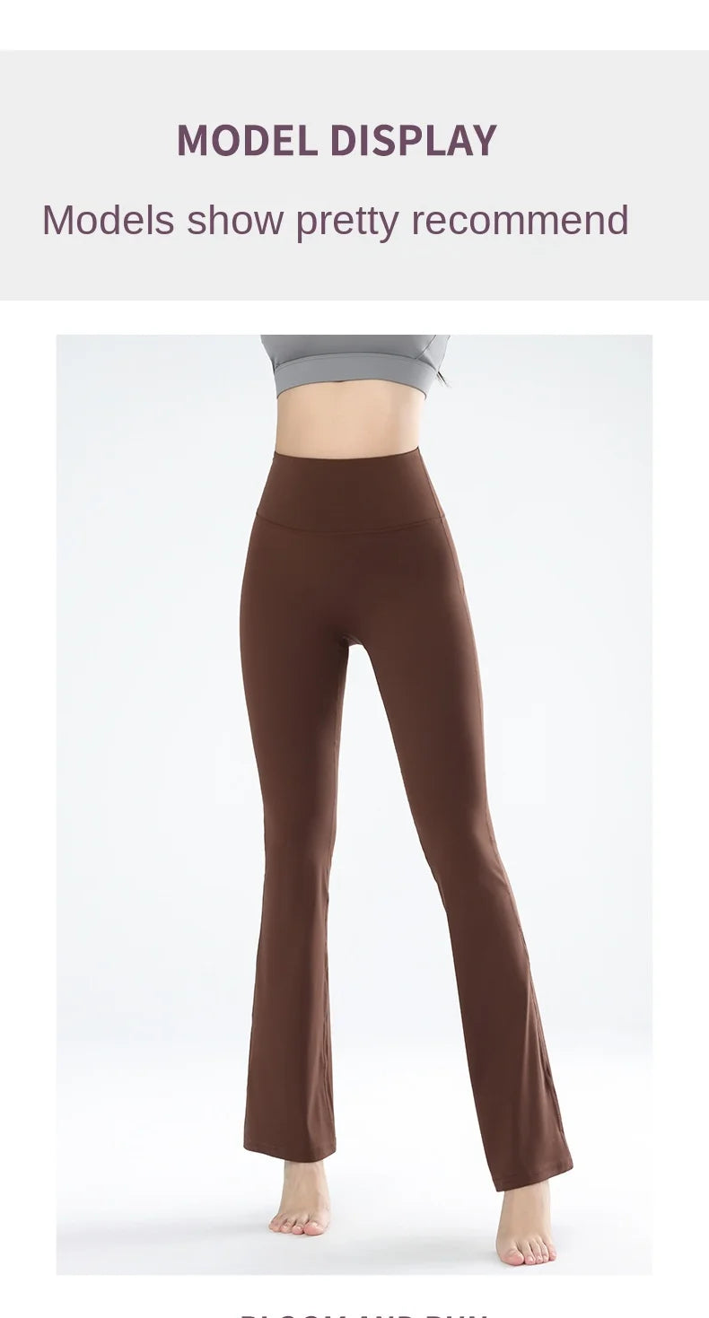 Women's leggings slim yoga pants women's high waisted wide leg pants sports