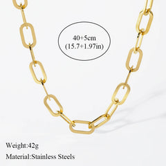 316L Stainless Steel Metal Cuban Chain Necklace For Women Hip Hop Punk Waterproof