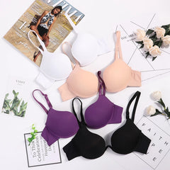 Women Low Cut Push Up Bra Backless Underwear Deep V Cross Back Bras