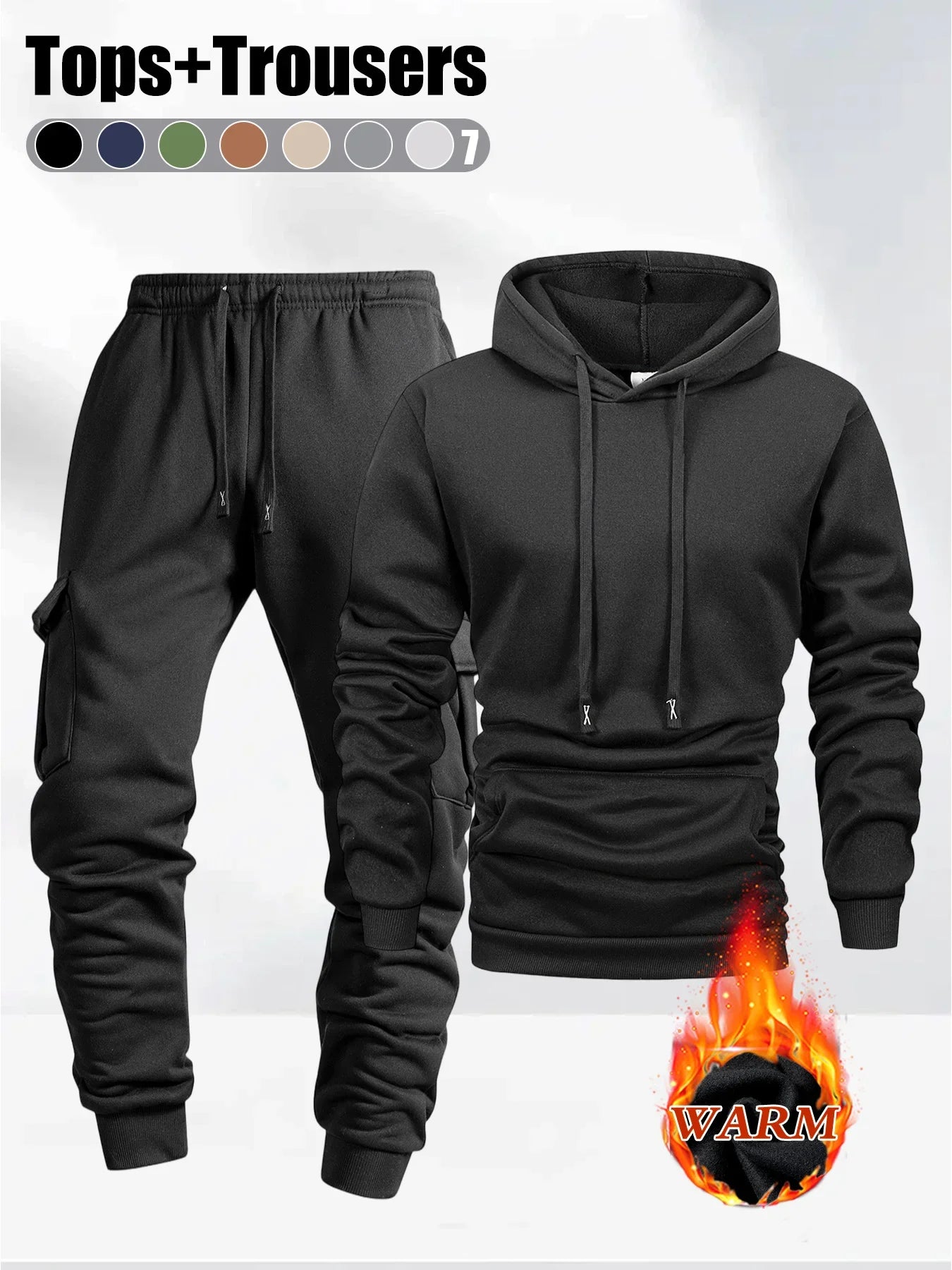 2025 Autumn/Winter Men's jogging Fitness sportswear Set Fashionable Casual Long-sleeved Sweatshirt + Casual Pants 2-piece Sets