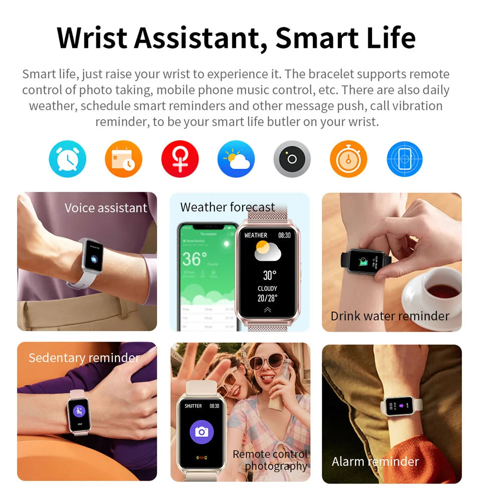 HD Bluetooth Call Smart Watch Men's Bracelet Fashion Women Smart Watch Android IOS