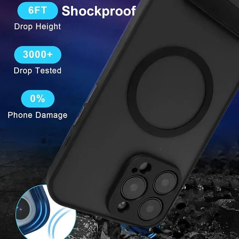 Magnetic Phone Case with Metal Kickstand for iPhone 16 Pro Max 15 14 Plus 13 12 Mini Stand Cases Back Cover with Holder