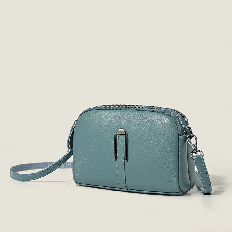 Genuine Leather Bag Women's Crossbody Bag for Woman Female Solid