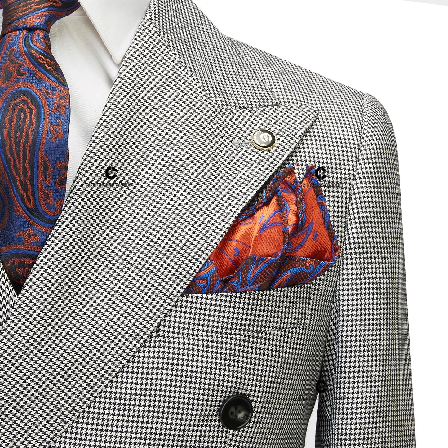 Tuxedo for Mens: Elegant Suits for Men Double Breasted 6 Button Jacket and Pants