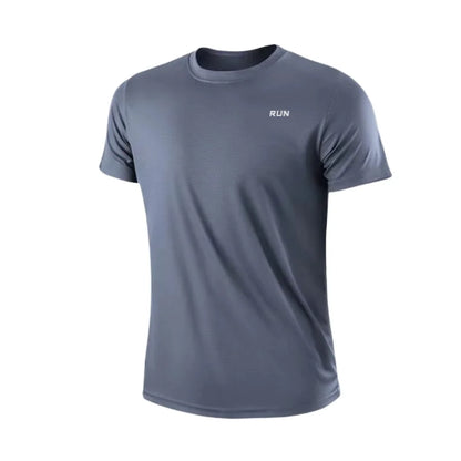 Summer Ice Silk Short Sleeve T-Shirt Men New Quick Dry Breathable Air Conditioning Outdoor Sun Protection Running Outer Wear