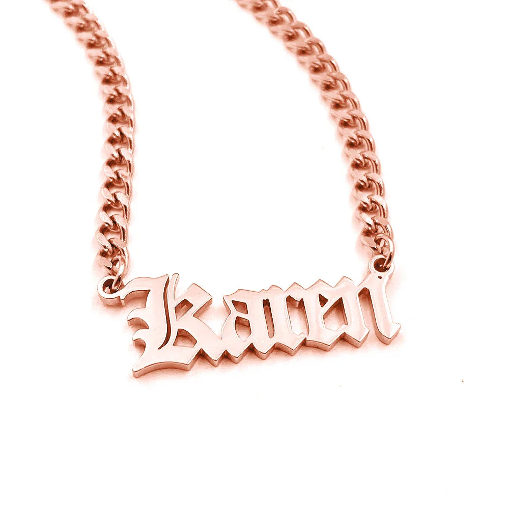 Custom Chain Men Name Pendant Customized Necklaces Women Cuban Chains Premium Stainless Steel Necklace Fashion Jewelry Gift