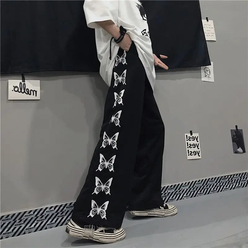 Y2k Oversize Graphic Wide Sweatpants Men Streetwear Print Casual Track Pants