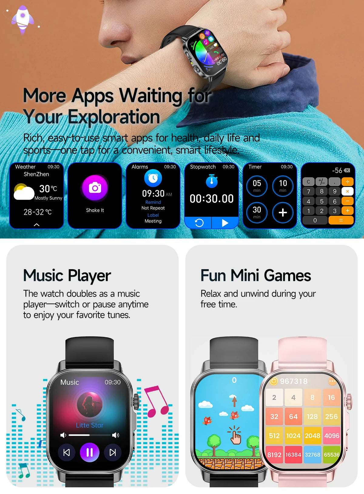 Body Composition analysis Monitoring Smart Watch Men ECG Heart Rate Blood pressure Uric Acid Health Tracker Smartwatches 2026New