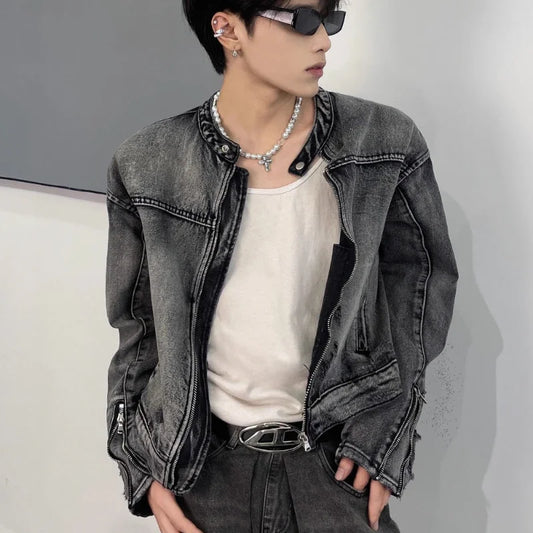 Wash Vintage Denim Jacket Man Woman High Street Loose Cowboy Coats