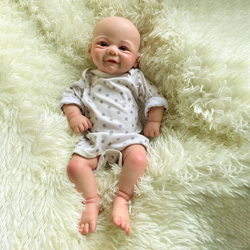 Soft 18 Inch Reborn doll Full Body Platinum silicone soft Girl Handmade Baby Real Lifelike doll for christmas gift birthday toy