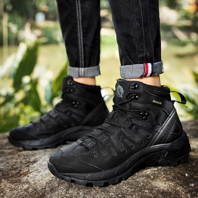 Mens Military Boots Outdoor Leather Hiking Boots Army Special Force Desert Combat Boots