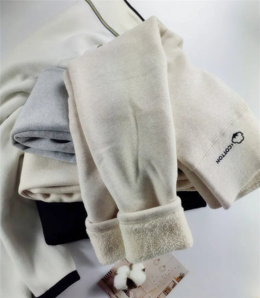 Winter Thermal Leggings Women -15 ℃ Velvet Cotton Slim Tights Fleece Pants
