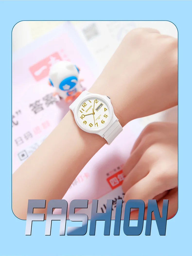 SANDA 9072 Quartz Watch Calendar Light  Weight Minimalism Ladies Women Wristwatches Simple Black Waterproof Watch Clock Reloj