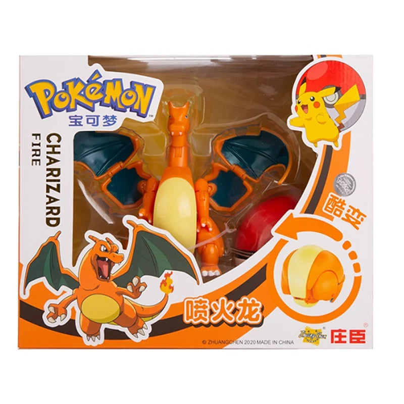 18 Styles Pokemon Anime Deformation Figures Pikachu Eevee Mewtwo Greninja  Pokeball Figure Pet Action Model Toys Childrens Gifts