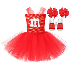 Halloween M Costume For Girl Lace TUTU Dress Festive Kid Up Sling Tunic+Bow