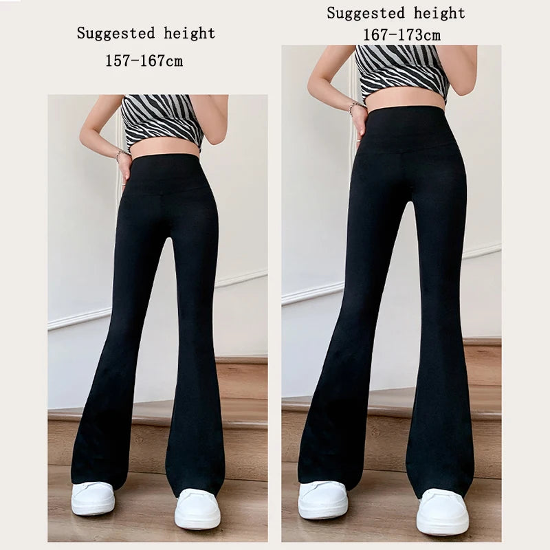Women Flare Pants Slim High Waist Solid Shark Flare Pants Fashion