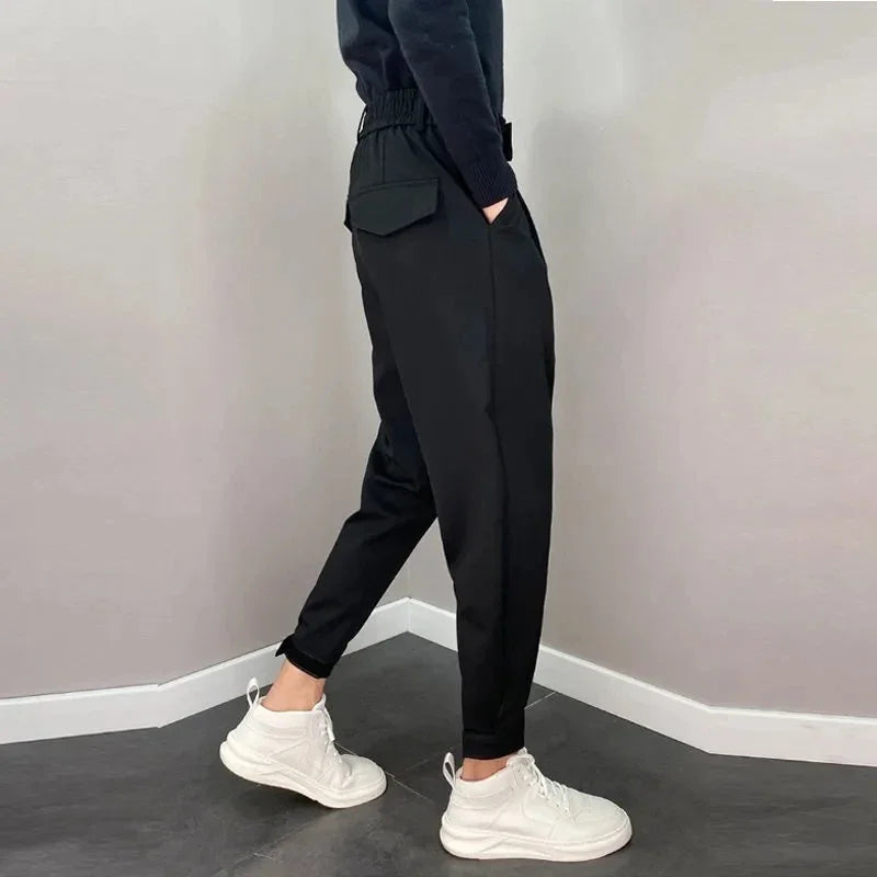 Fashion Blazer Trousers Men's Clothing Men Casual Suit Pants Korean Slim