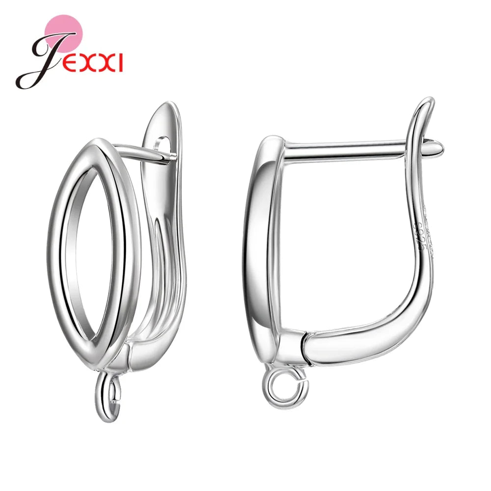 Drop Shipping Genuine 925 Sterling Silver Earrings Findings For DIY Jewelry Accessory High Quality Women Girls Jewelry Component