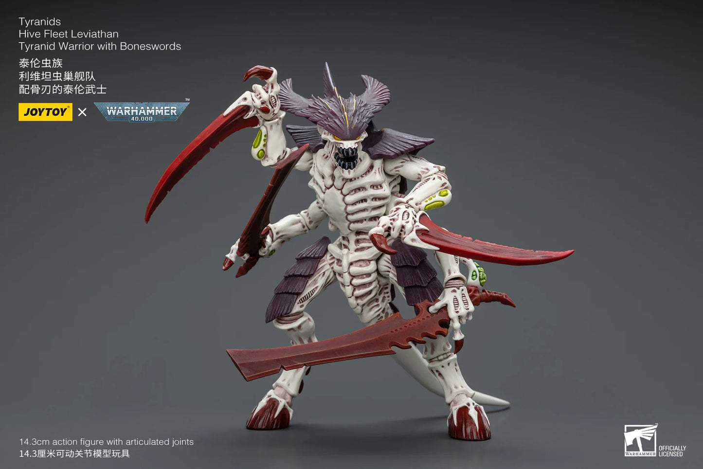 JOYTOY Warhammer 40k 1/18 Action Figures Tyranids Hive Fleet Leviathan Tyranid Warrior with Boneswordg