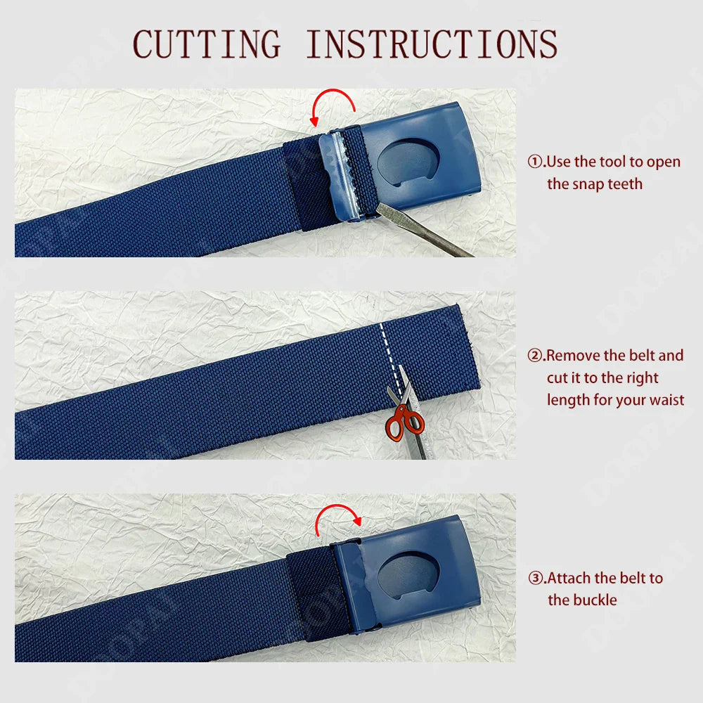 Men Female Belts Military Nylon Adjustable Belt Outdoor Travel Tactical Waist Belt with Plastic Buckle for Pants 125cm